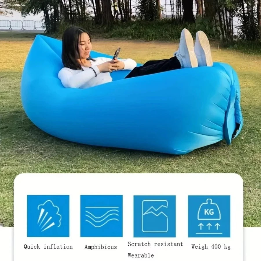 Borsa per divano gonfiabile Materasso per divano da campeggio portatile Poltrona per festival musicali Tappetino per esterni Cuscino d'aria Lettino da spiaggia