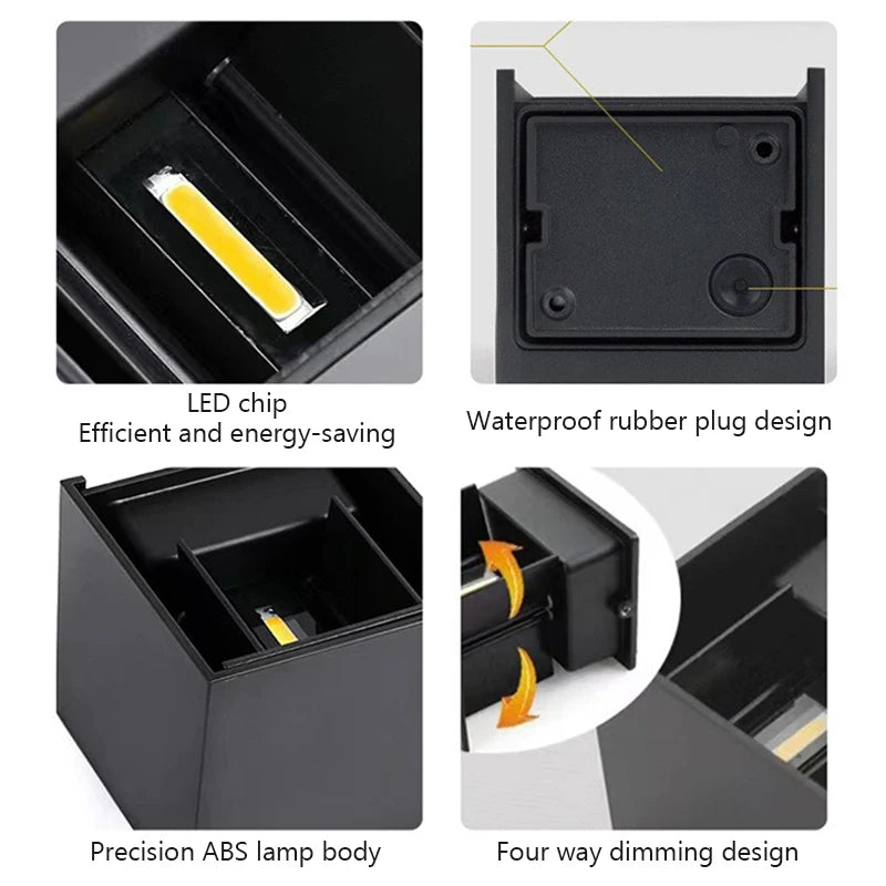 Lampada da parete per esterni a LED 6W IP65 lampada da parete impermeabile soggiorno camera da letto portico giardino lampada decorativa per interni ed esterni AC85-265V