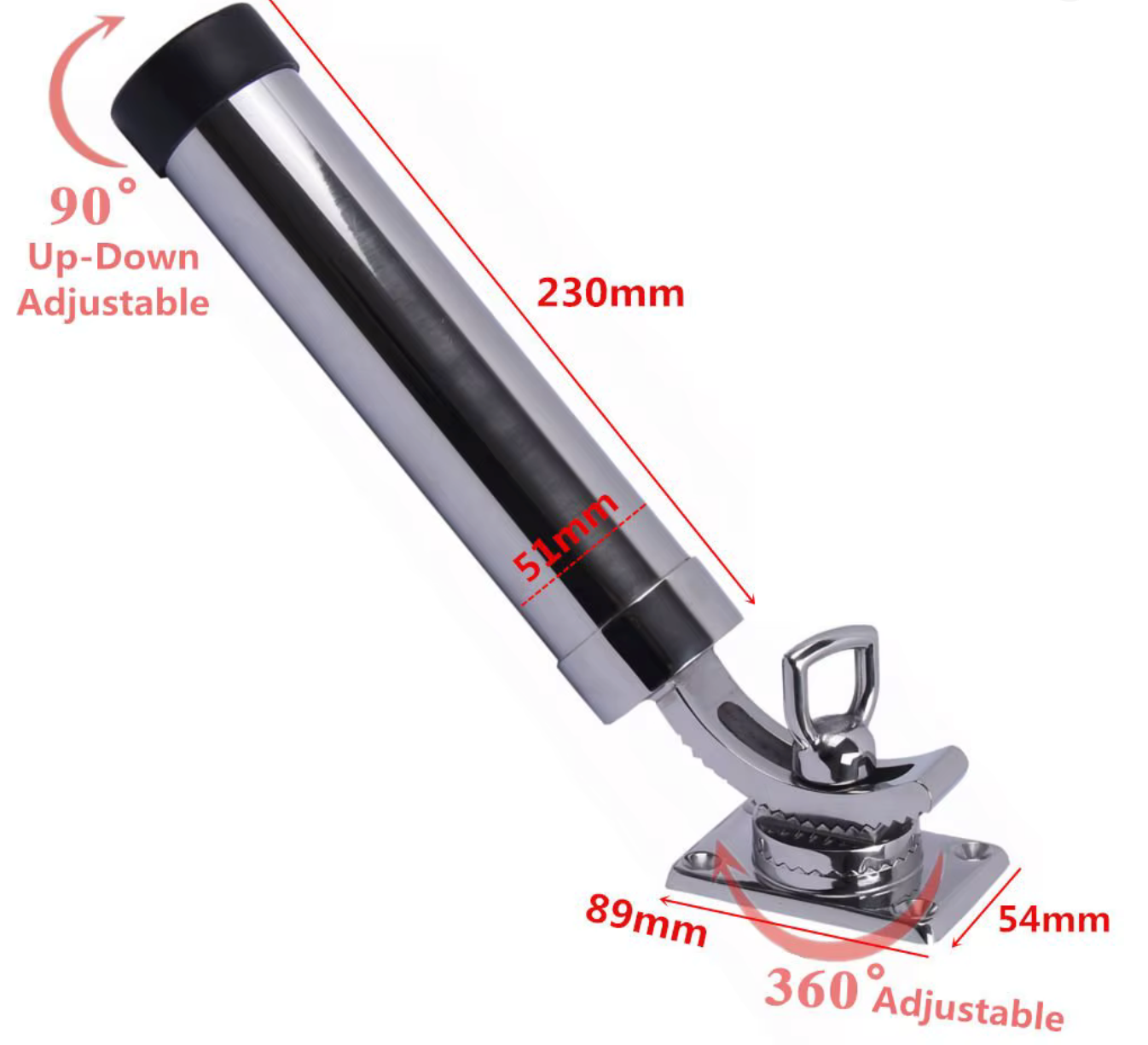 Supporto per canna da pesca in acciaio inossidabile 316, supporto per ponte, pod per canna da yacht regolabile, accessori per barche