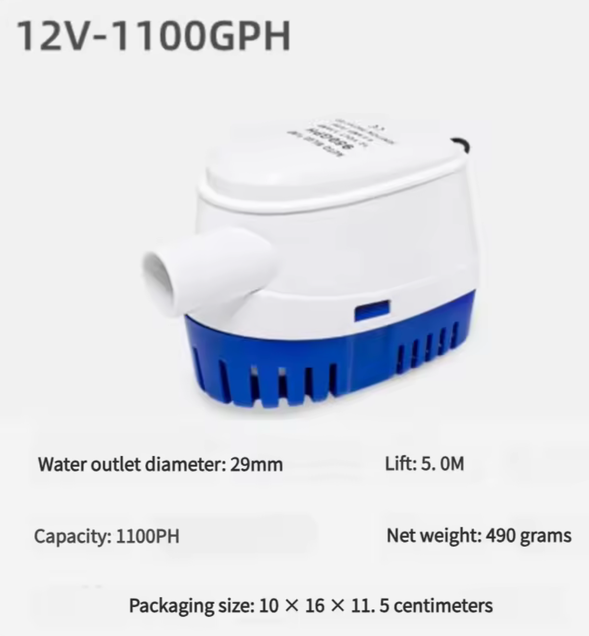 Pompa di sentina automatica 12V/24V 600-1100GPH sommergibile per motore marino per yacht - Pompa di drenaggio rapido dell'acqua