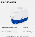 Pompa di sentina automatica 12V/24V 600-1100GPH sommergibile per motore marino per yacht - Pompa di drenaggio rapido dell'acqua