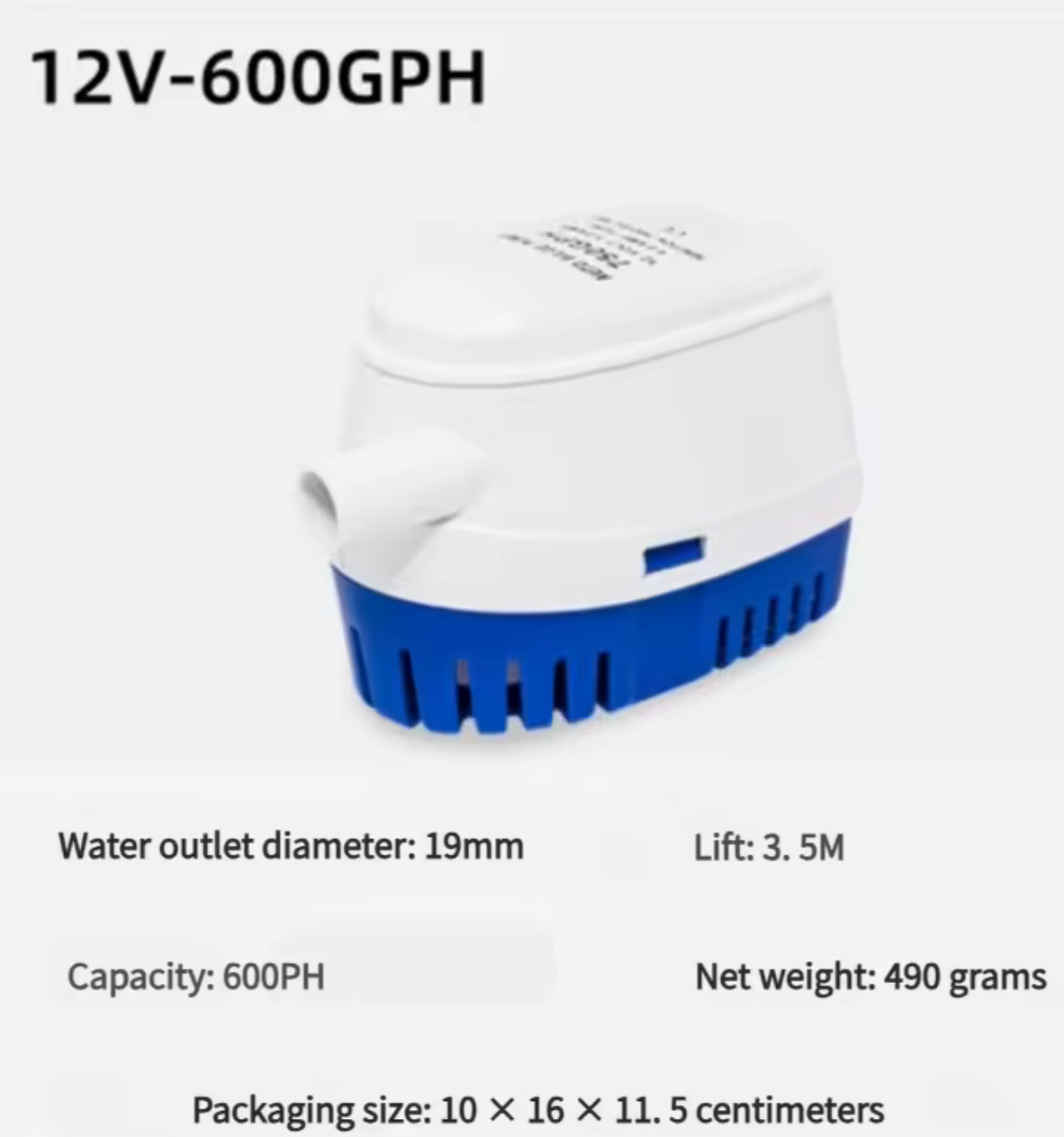 Pompa di sentina automatica 12V/24V 600-1100GPH sommergibile per motore marino per yacht - Pompa di drenaggio rapido dell'acqua