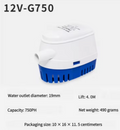 Pompa di sentina automatica 12V/24V 600-1100GPH sommergibile per motore marino per yacht - Pompa di drenaggio rapido dell'acqua