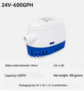 Pompa di sentina automatica 12V/24V 600-1100GPH sommergibile per motore marino per yacht - Pompa di drenaggio rapido dell'acqua