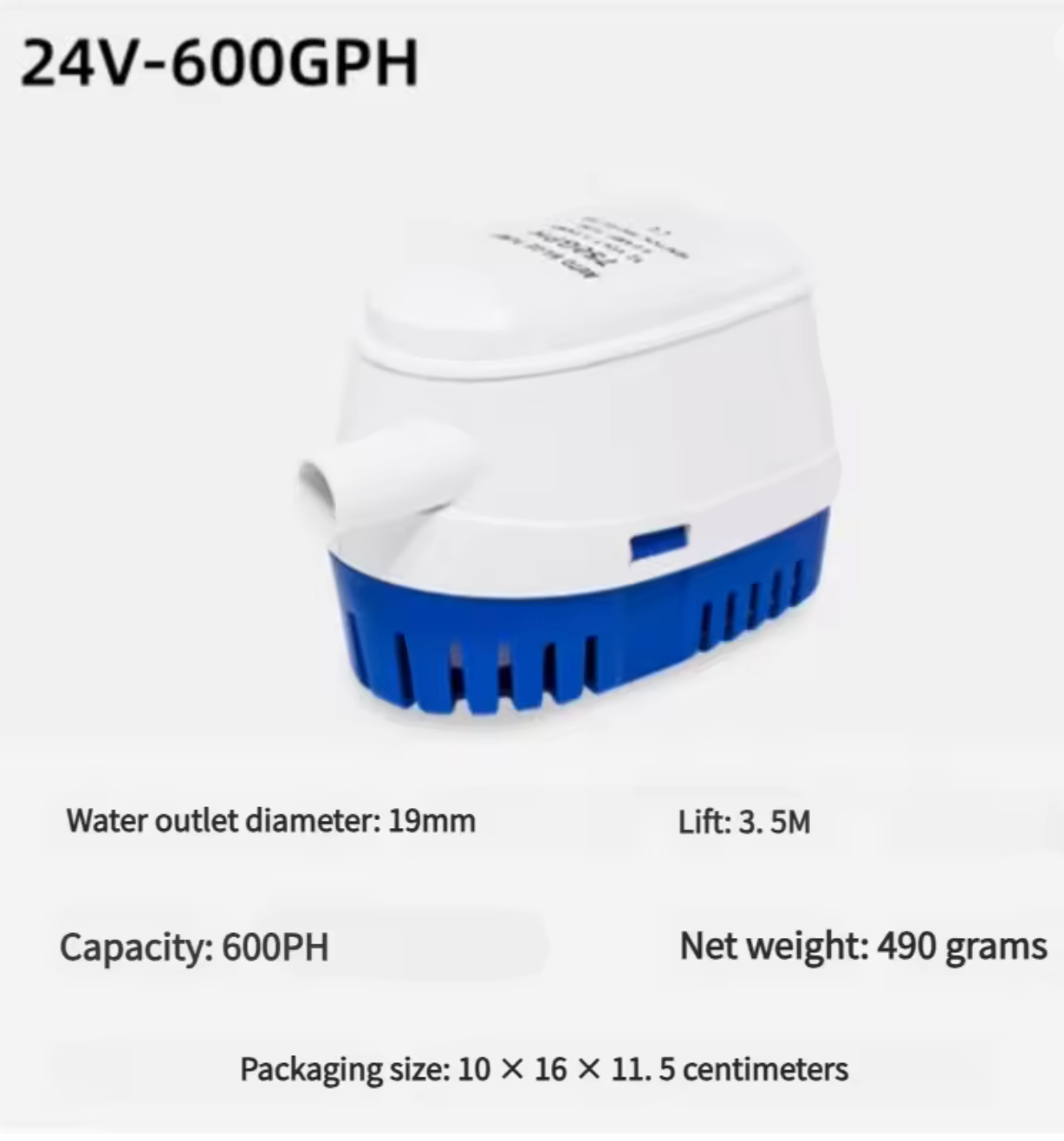 Pompa di sentina automatica 12V/24V 600-1100GPH sommergibile per motore marino per yacht - Pompa di drenaggio rapido dell'acqua