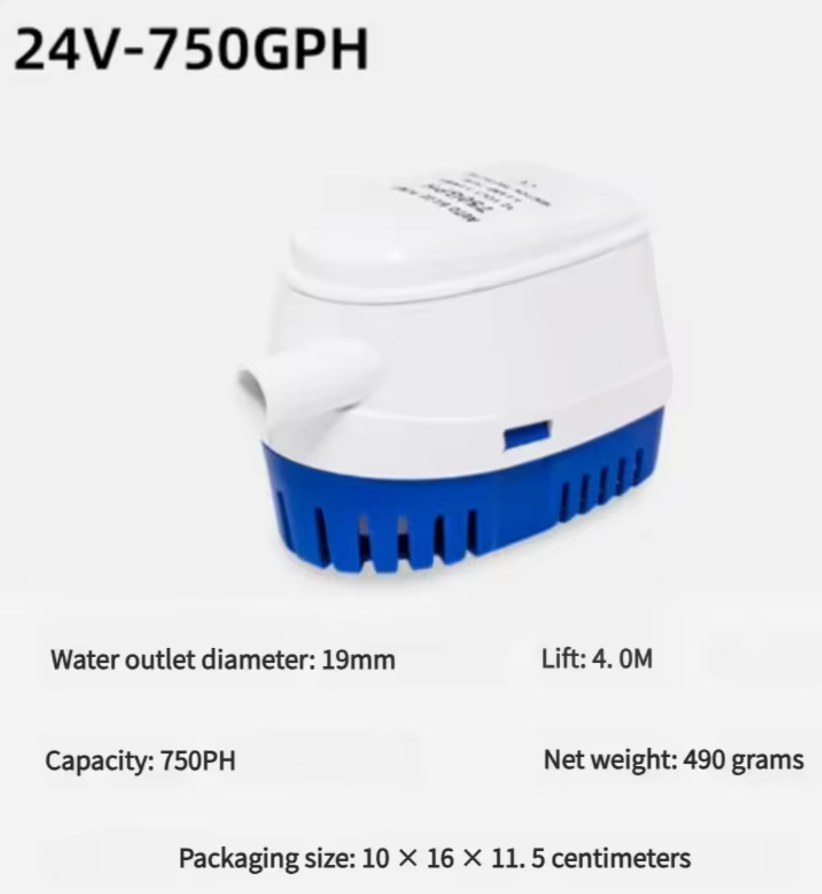 Pompa di sentina automatica 12V/24V 600-1100GPH sommergibile per motore marino per yacht - Pompa di drenaggio rapido dell'acqua