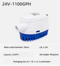 Pompa di sentina automatica 12V/24V 600-1100GPH sommergibile per motore marino per yacht - Pompa di drenaggio rapido dell'acqua