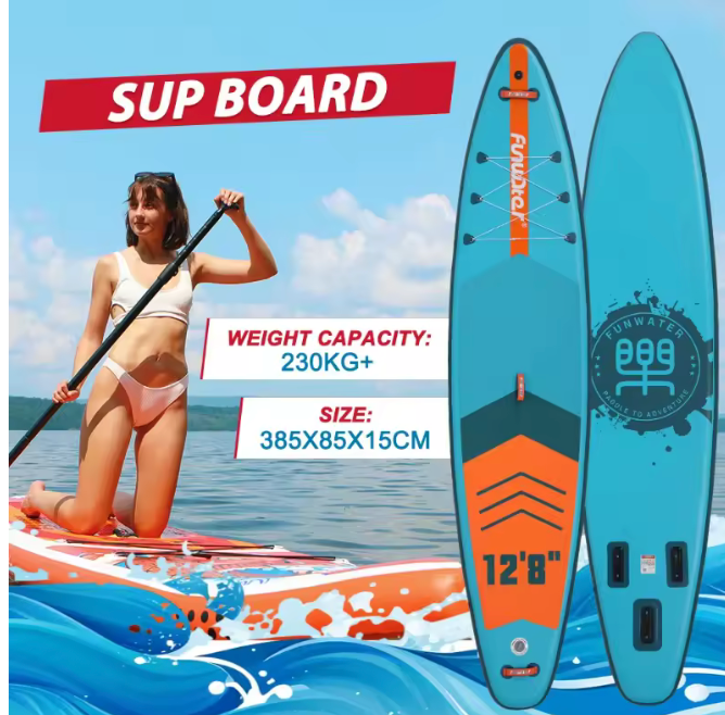 Funwater SUP FW41B tavola da paddle gonfiabile ultraleggera 385 * 85 * 15 Intrattenimento yoga pesca Tavola da paddle antiscivolo per surf per adulti