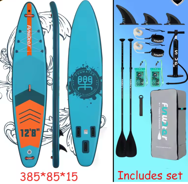Funwater SUP FW41B tavola da paddle gonfiabile ultraleggera 385 * 85 * 15 Intrattenimento yoga pesca Tavola da paddle antiscivolo per surf per adulti