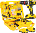 Trapano a percussione elettrico Cacciavite a batteria Set di trapani multifunzionali Trapano elettrico ricaricabile Utensile elettrico con batteria 2PC 21V