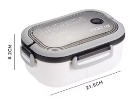 Lunch Box Bento a 2 strati da 1200 ml con forchetta cucchiaio, contenitori per alimenti per microonde ad alta capacità per bambini, campeggio portatile a tenuta stagna per ufficio