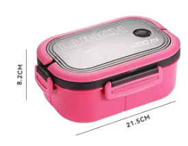 Lunch Box Bento a 2 strati da 1200 ml con forchetta cucchiaio, contenitori per alimenti per microonde ad alta capacità per bambini, campeggio portatile a tenuta stagna per ufficio