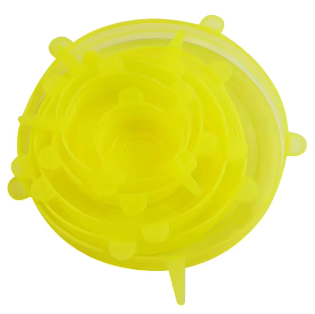 6 pezzi di copertura per la conservazione del silicone per uso alimentare, riutilizzabili, ermetici, per alimenti, tappi rotondi elasticizzati per piatti universali per accessori da cucina