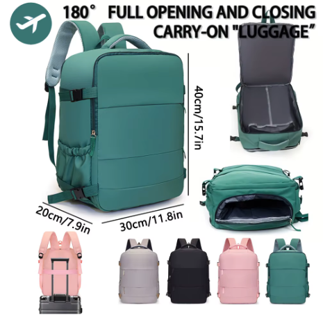 Zaino da viaggio d'imbarco 40X30X20 cm, compatibile con zaini Ryanair, Easyjet e Wizardair Budget (prodotti selezionati)