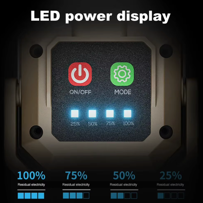 Lampada da lavoro a LED ricaricabile: lampada di ispezione impermeabile con base magnetica, per riparazioni auto, emergenza e uso in officine