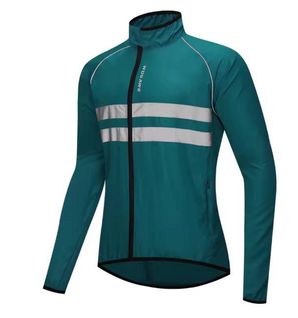 WOSAWE Giacca antivento Giacca a vento da ciclismo leggera Giacca da bici antivento Gilet antivento in jersey a maniche lunghe resistente all'acqua