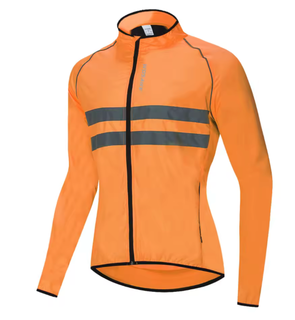 WOSAWE Giacca antivento Giacca a vento da ciclismo leggera Giacca da bici antivento Gilet antivento in jersey a maniche lunghe resistente all'acqua