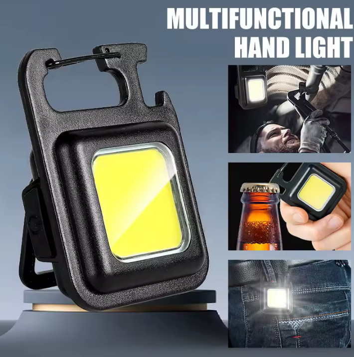 Torcia portachiavi MINI COB super luminosa Lampada di ricarica Luci da campeggio con magnete 3 modalità di illuminazione per il campeggio a casa