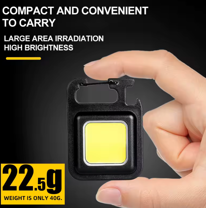 Torcia portachiavi MINI COB super luminosa Lampada di ricarica Luci da campeggio con magnete 3 modalità di illuminazione per il campeggio a casa