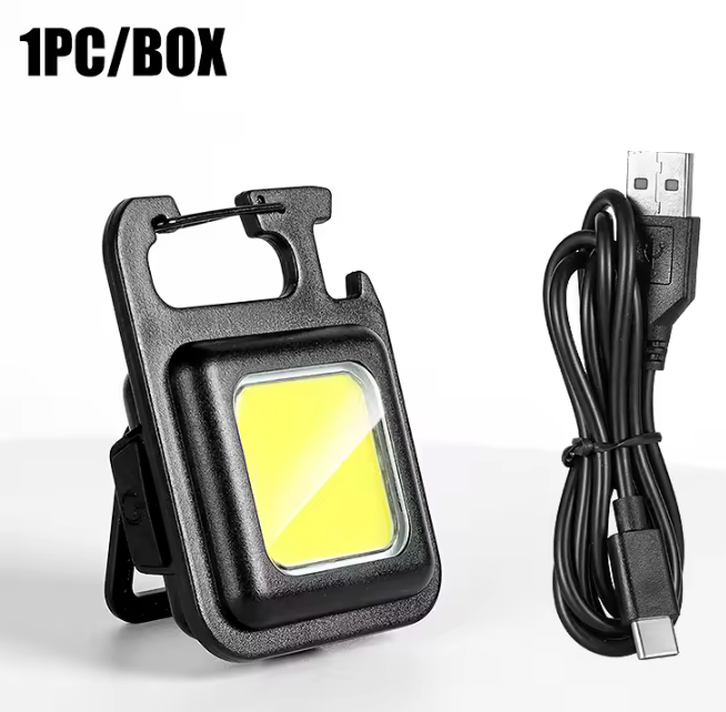 Torcia portachiavi MINI COB super luminosa Lampada di ricarica Luci da campeggio con magnete 3 modalità di illuminazione per il campeggio a casa