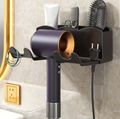 1 portaoggetti per asciugacapelli, staffa montata a parete per bagno non perforata, portaoggetti per condotto d'aria per bagno