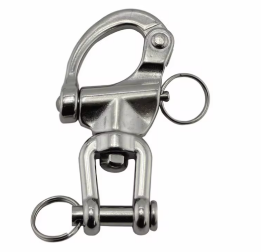 Grillo girevole in acciaio inossidabile 316 Coppia a sgancio rapido Grillo a scatto con mascella Design girevole Clip per immersione per Barca a vela Spinnaker Halyard