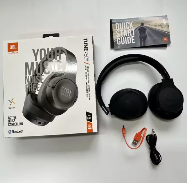 Cuffie wireless over-ear pieghevoli originali JBL Tune 760NC con cancellazione attiva del rumore Cuffie sportive JBL T760NC