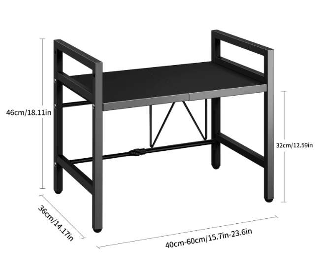 Scaffale da cucina Scaffale per microonde Scaffale per condimenti Scaffale per stoviglie Espandibile 42-64 cm Umidità e ruggine