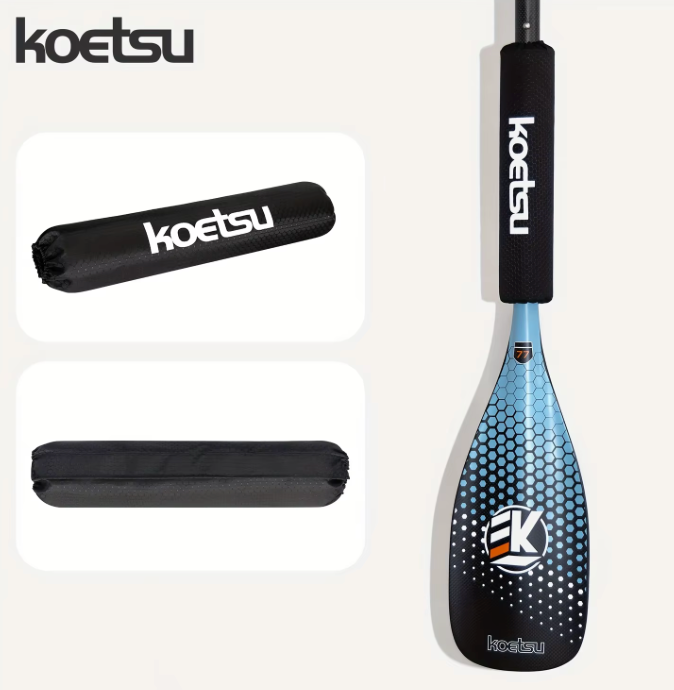 KOETSU Manicotto di galleggiamento per pagaia Nero 420D PU Modello di calcio durevole La schiuma EPE impedisce l'affondamento per Kayak Canoa Paddleboard