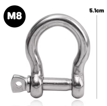 M8 Grilli in acciaio inossidabile Gancio di collegamento D per carichi pesanti per catene di funi metalliche Sollevamento barche Rigging Grillo Clip Strumento hardware