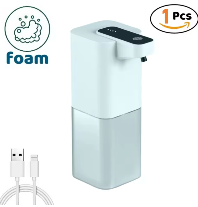 Dispenser automatico di sapone liquido/foma, dispenser elettrico touchless, ricaricabile tramite USB con sensore a infrarossi per bagno, cucina
